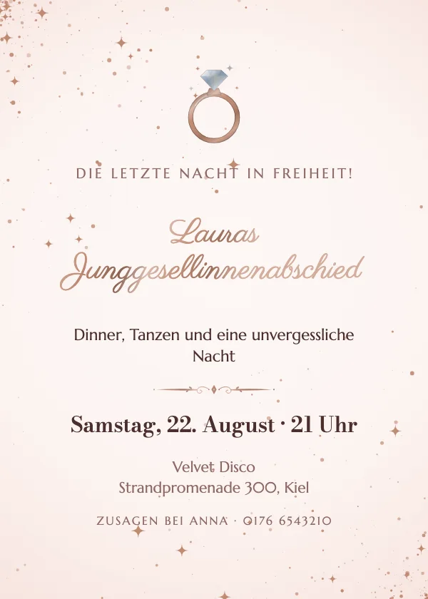 JGA-Einladung Diamant-Solitär