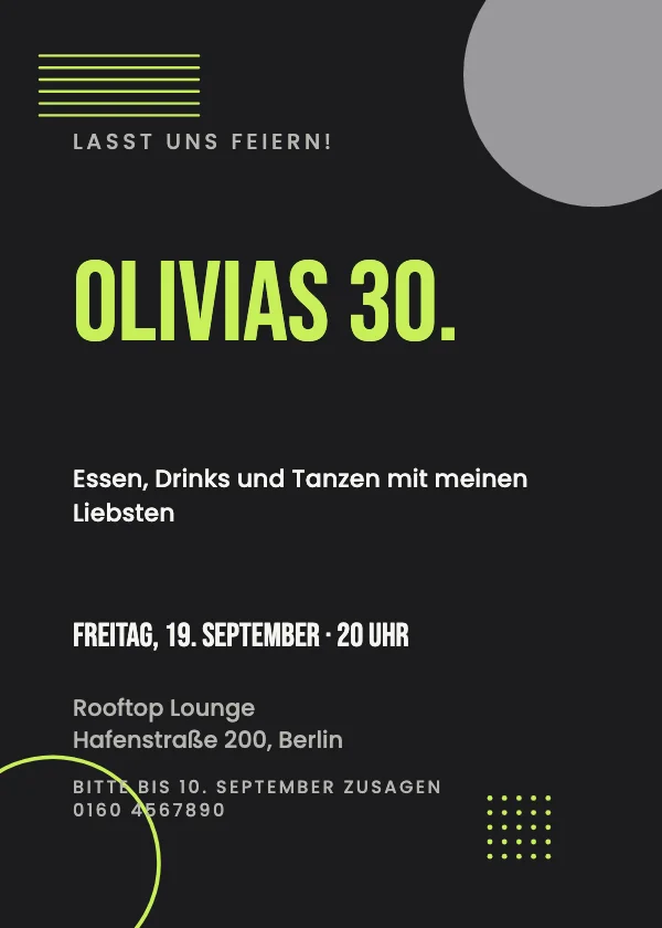 Geburtstagseinladung Modern & kräftig