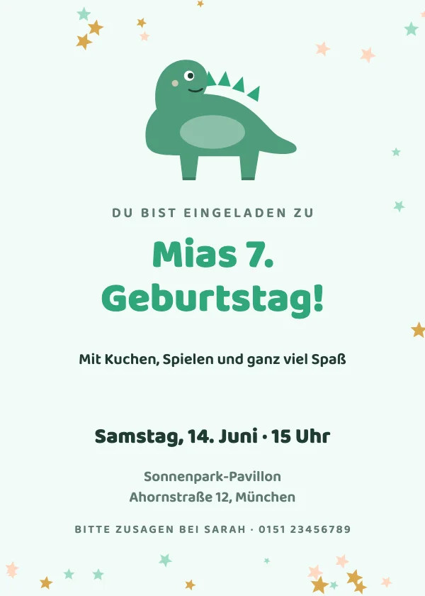 Geburtstagseinladung Dino-Abenteuer