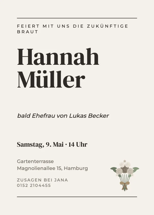 Bridal-Shower-Einladung Editorial