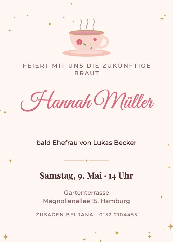 Bridal-Shower-Einladung Teeparty