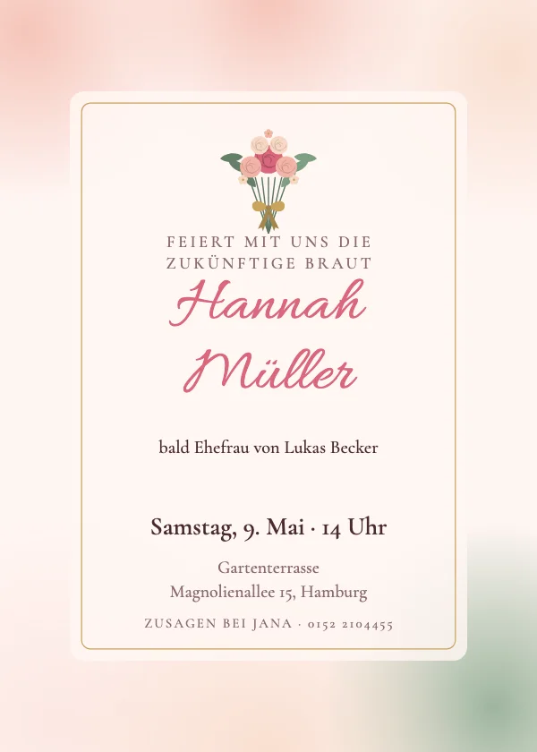 Bridal-Shower-Einladung Pergament-Strauß