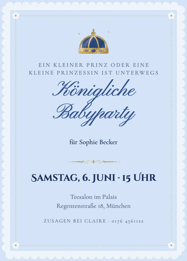 Babyparty-Einladung Kleiner Prinz