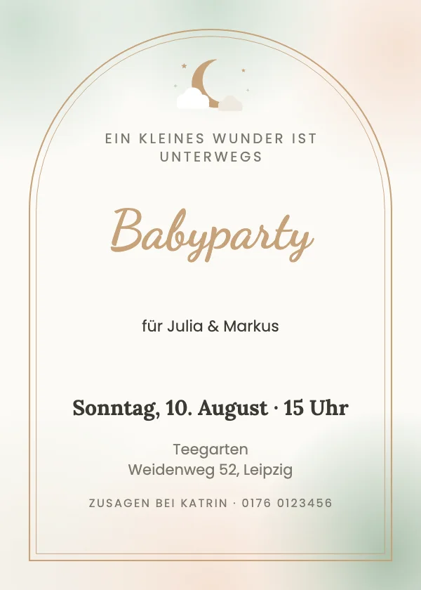 Babyparty-Einladung Aquarell