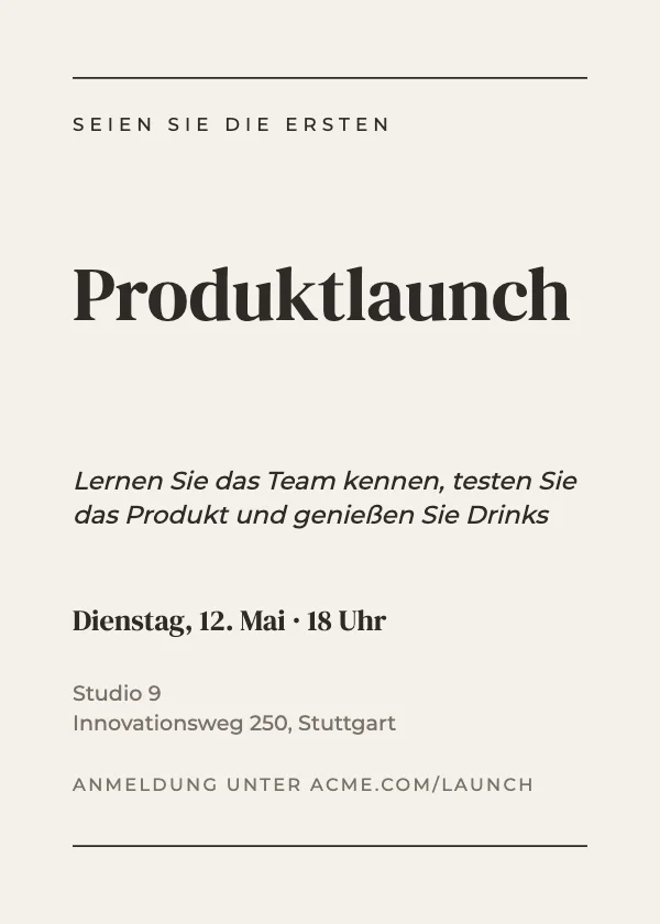 Event-Einladung Editorial