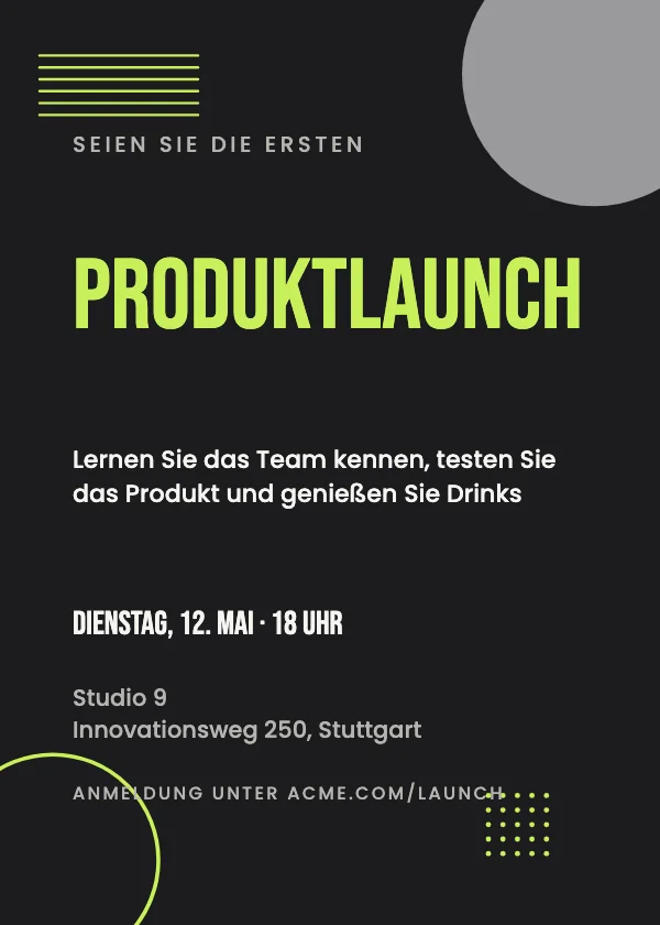 Event-Einladung Produktlaunch