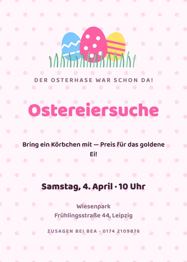 Ostereinladung Eiersuche