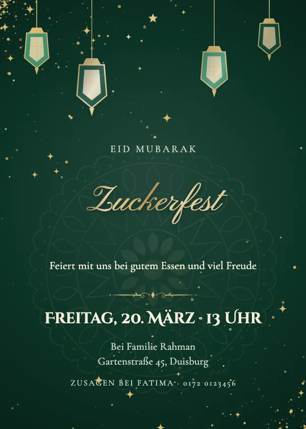 Eid-Einladung Samt-Halbmond