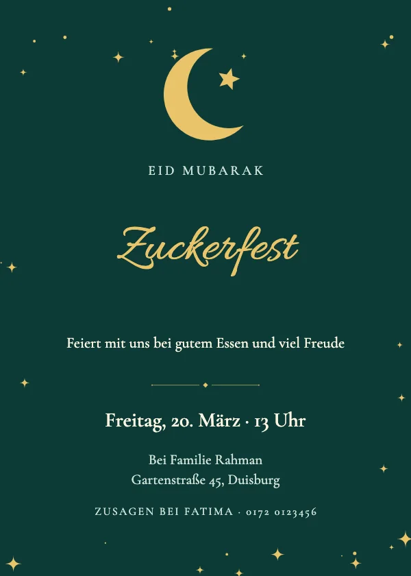 Eid-Einladung Goldener Halbmond