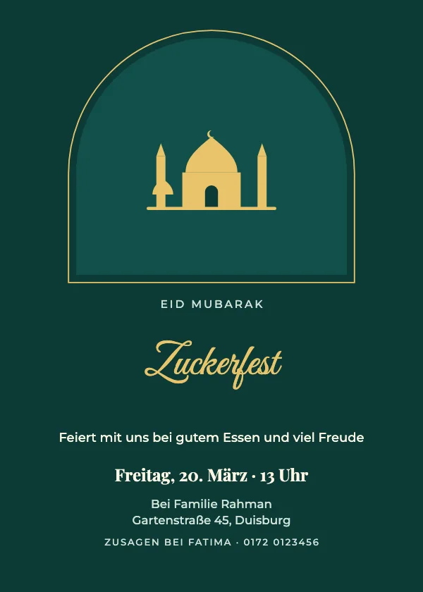 Eid-Einladung Moschee im Bogen