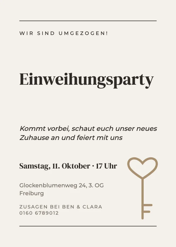 Einladung zur Einweihungsparty Editorial
