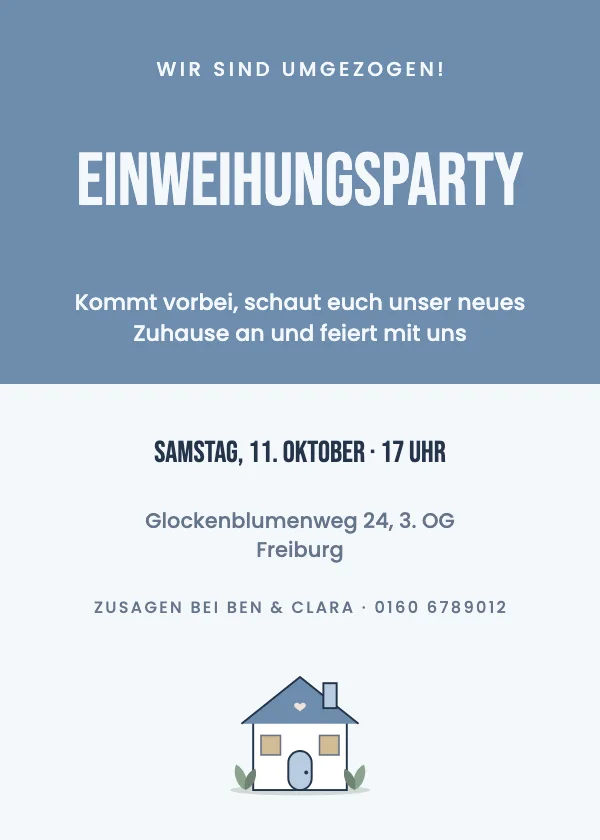 Einladung zur Einweihungsparty Modern