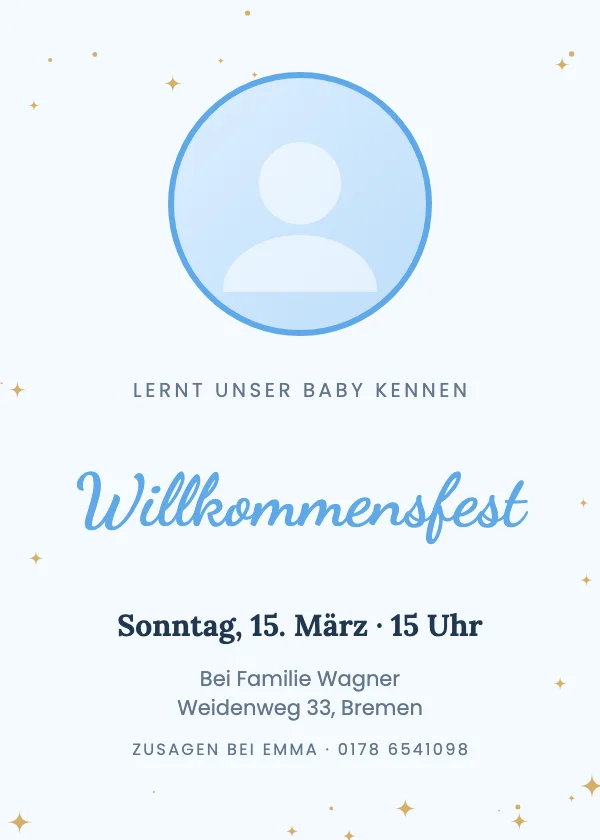 Einladung zum Willkommensfest Willkommen mit Foto