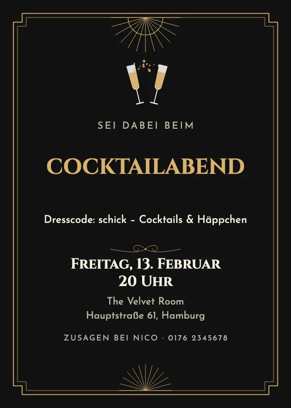 Partyeinladung Gatsby-Abend