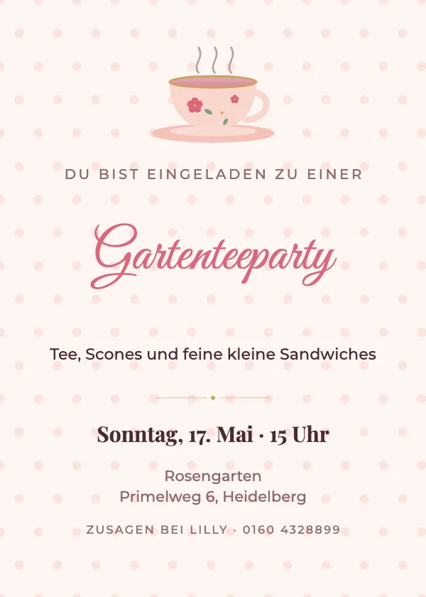 Partyeinladung Teeparty