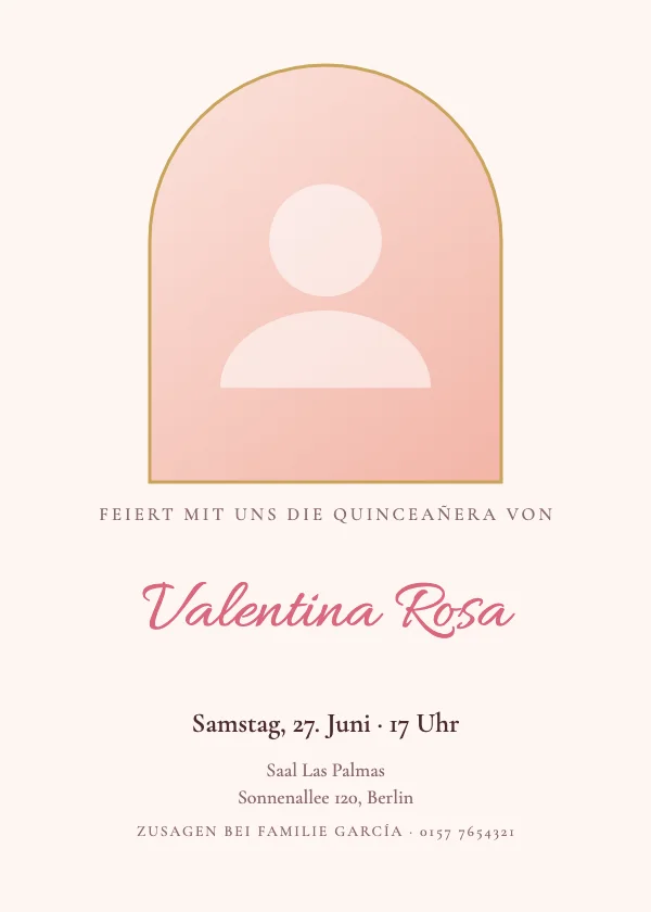 Quinceañera-Einladung Bogenfoto