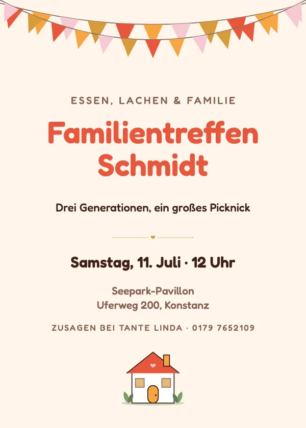 Einladung zum Treffen Familienpicknick