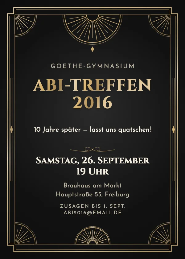 Einladung zum Treffen Grand Art déco