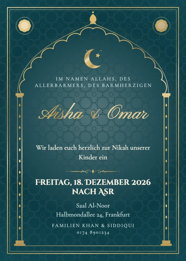 Hochzeitseinladung Königliche Nikah