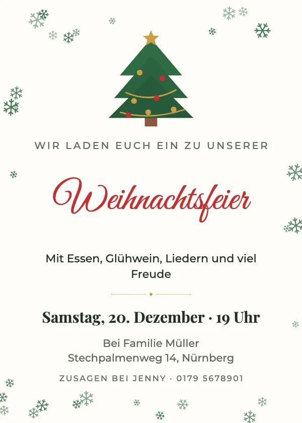 Einladung zur Weihnachtsfeier Weihnachtsbaum