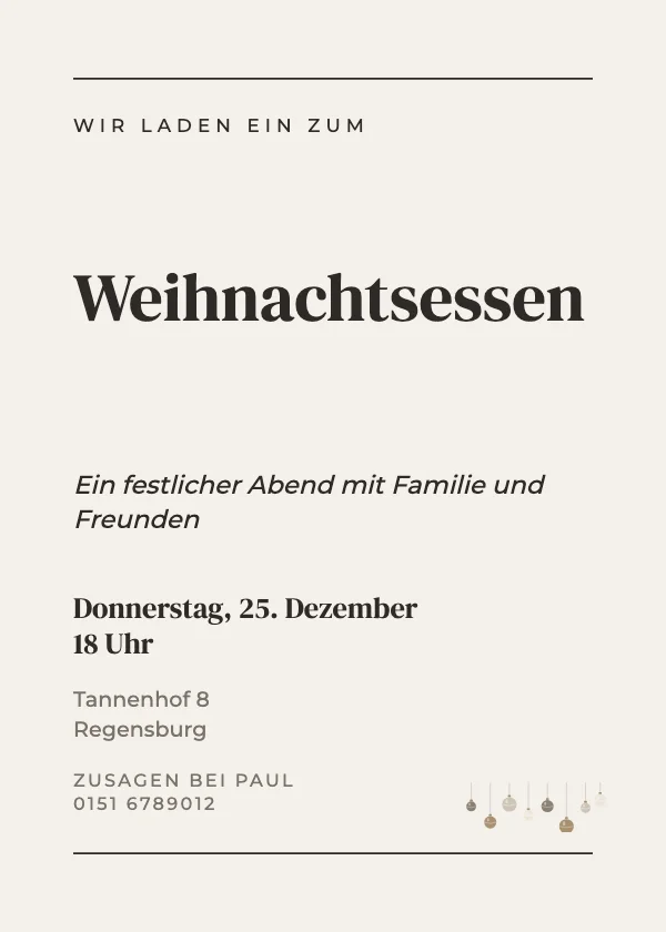 Einladung zur Weihnachtsfeier Editorial