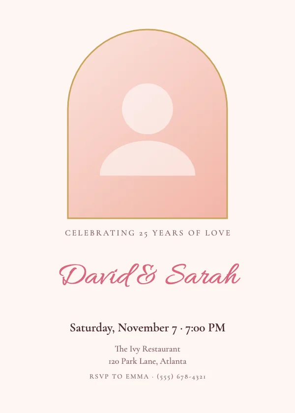 Photo Anniversary Invitation