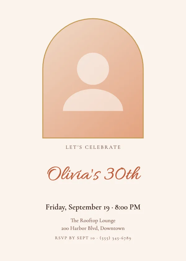 Arch Photo Birthday Invitation