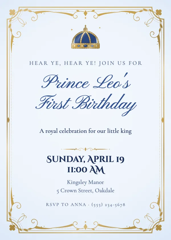 Little Prince Birthday Invitation