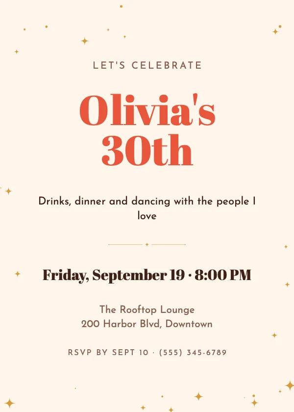 Retro Glam Birthday Invitation