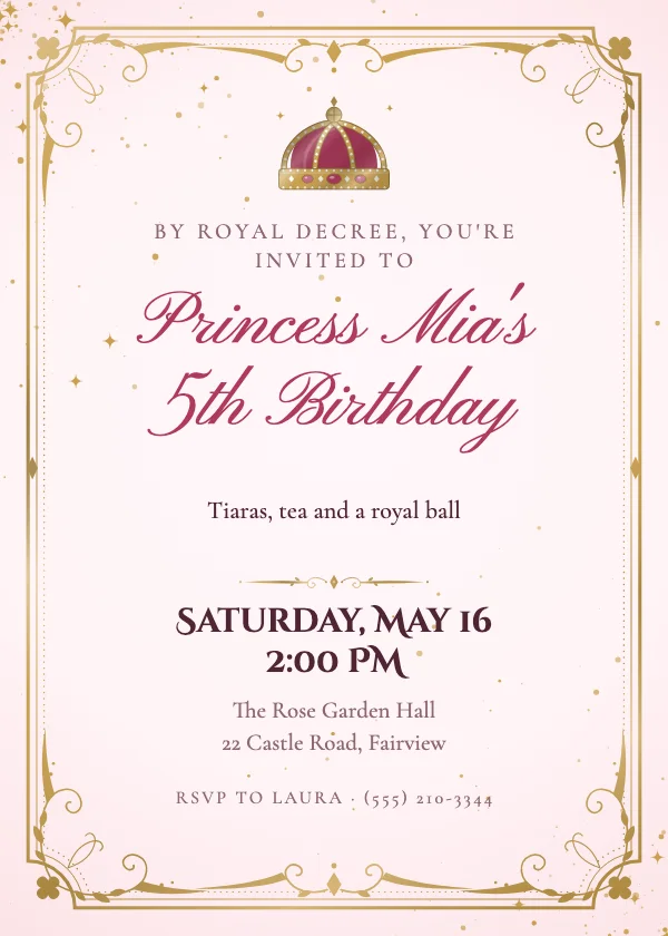 Royal Princess Birthday Invitation