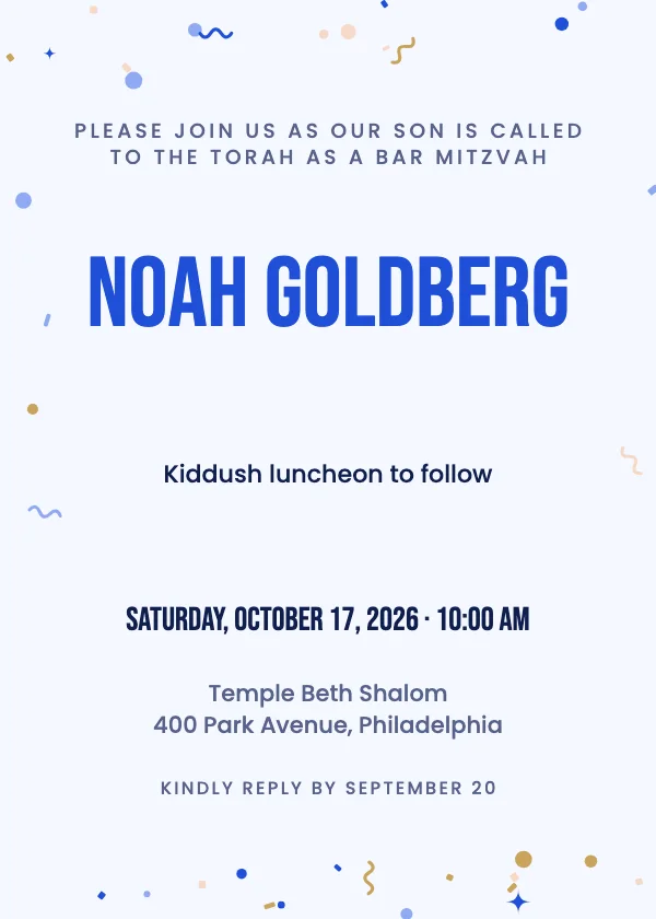 Bold Modern Bar Mitzvah Invitation