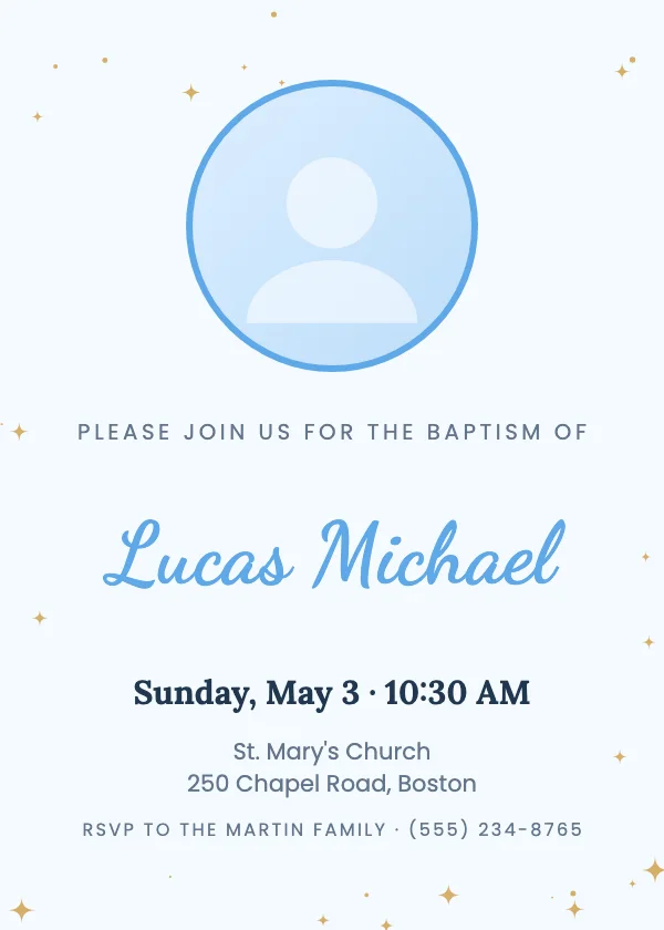 Photo Christening Baptism Invitation