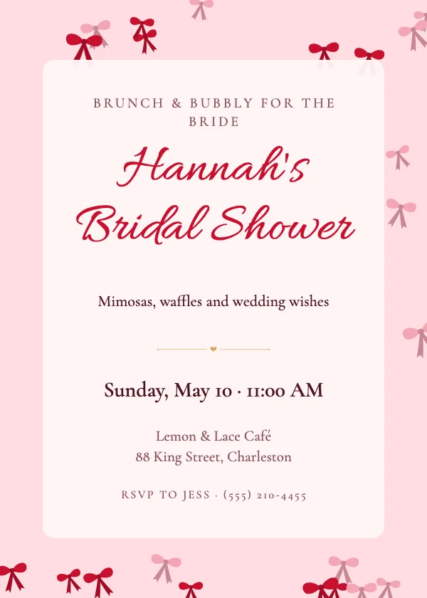 Coquette Bows Bridal Shower Invitation