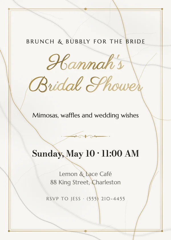 Marble & Gold Bridal Shower Invitation