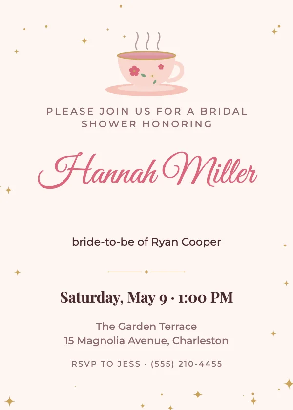 Tea Party Bridal Shower Invitation