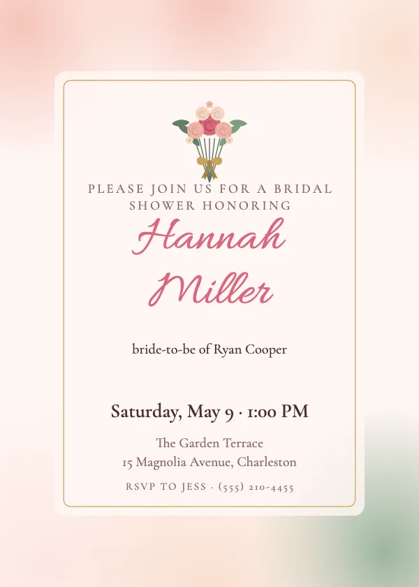 Vellum Bouquet Bridal Shower Invitation