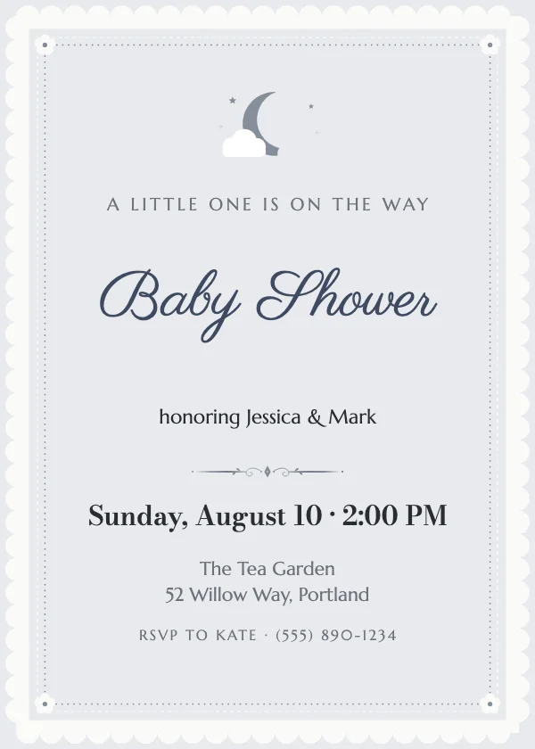Pearl Lace Baby Shower Invitation