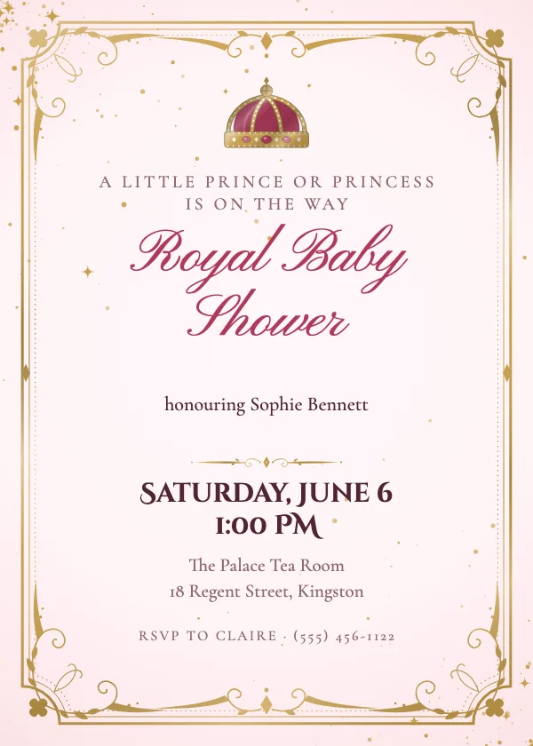 Royal Princess Baby Shower Invitation