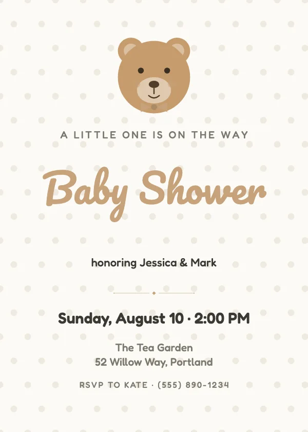 Teddy Bear Baby Shower Invitation