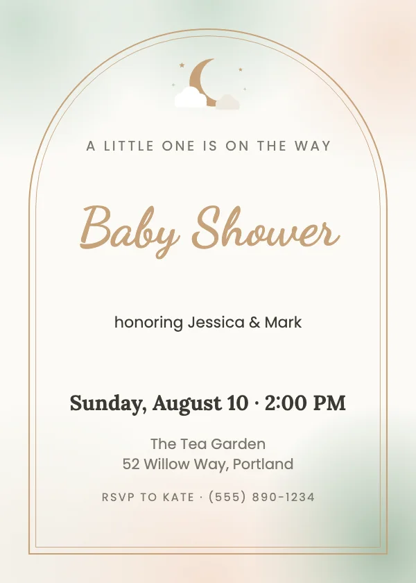 Watercolour Baby Shower Invitation