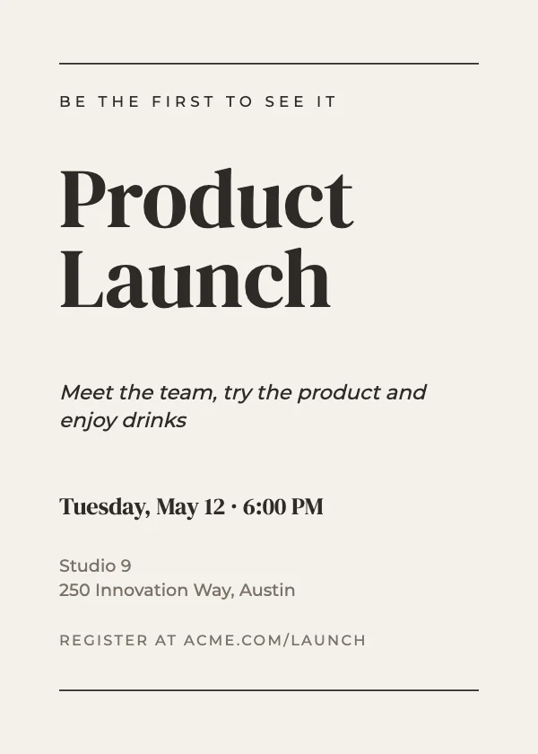 Editorial Event Invitation