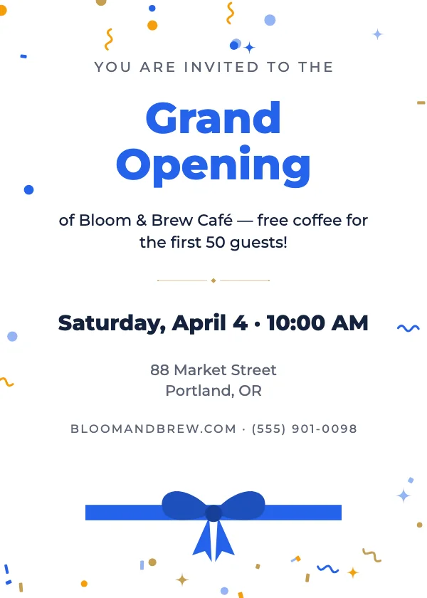 Grand Opening Ribbon Event Invitation