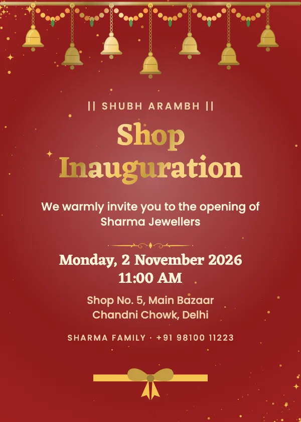 Temple Bells Event Invitation