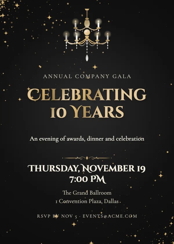Chandelier Ballroom Event Invitation
