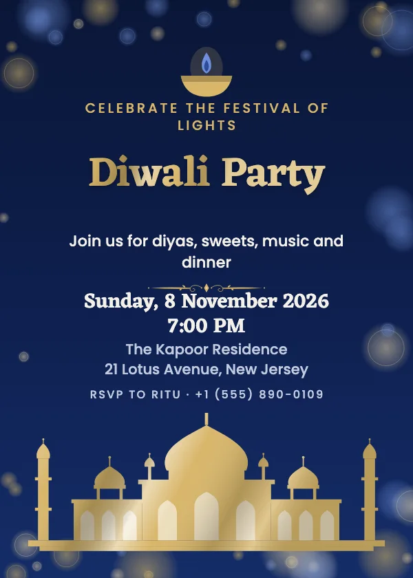 Palace Nights Diwali Invitation