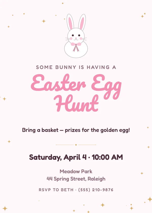 Easter Bunny Easter Invitation