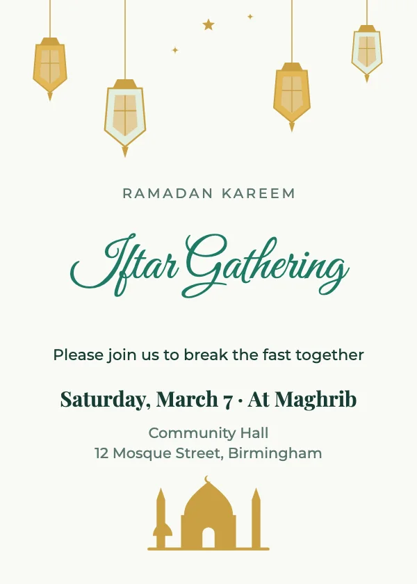 Iftar Gathering Eid Invitation