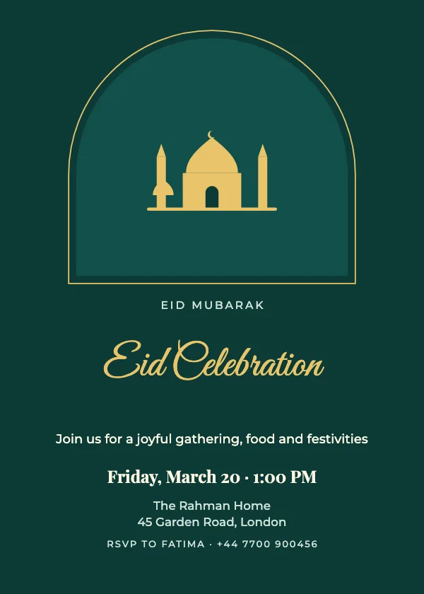Arch Mosque Eid Invitation