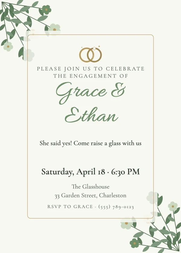 Vellum Botanical Engagement Invitation