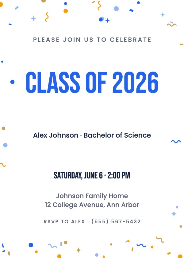 Bold Class Of Graduation Invitation